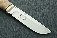 Нож Полярный стабилизированная карельская береза, elmax, латунь : фото 4