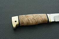 Нож Полярный стабилизированная карельская береза, elmax, латунь : фото 5