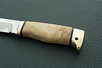 Нож Полярный стабилизированная карельская береза, elmax, латунь : фото 6