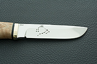 Нож Полярный стабилизированная карельская береза, elmax, латунь : фото 7