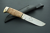 Нож Полярный стабилизированная карельская береза, elmax, латунь : фото 10