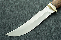 Нож Клык стабилизированная карельская береза, n690, латунь : фото 3