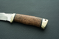 Нож Клык стабилизированная карельская береза, n690, латунь : фото 6