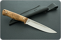 Нож Пескарь ЦМ накладки карельская береза, n690, цельнометаллический : фото 7