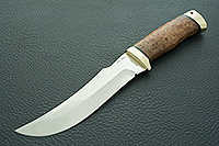 Нож Клык стабилизированная карельская береза, s390, латунь : фото 2