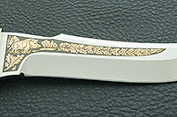 Нож Клык стабилизированная карельская береза, s390, латунь : фото 6