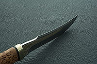 Нож Клык стабилизированная карельская береза, s390, латунь : фото 7