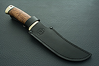 Нож Клык стабилизированная карельская береза, s390, латунь : фото 9
