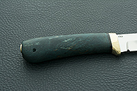 Нож Лиса стабилизированная карельская береза, elmax, латунь : фото 5