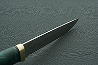 Нож Лиса стабилизированная карельская береза, elmax, латунь : фото 8