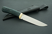 Нож Лиса стабилизированная карельская береза, elmax, латунь : фото 9