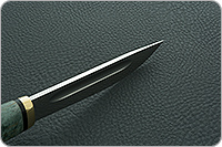 Нож Якут стабилизированная карельская береза, elmax, латунь : фото 5