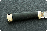 Нож Бекас наборная кожа, 95х18, латунь : фото 3