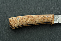 Нож Бекас ЦМ накладки стабилизированная карельская береза, 100х13м, цельнометаллический : фото 5