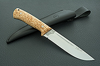 Нож Бекас ЦМ накладки стабилизированная карельская береза, 100х13м, цельнометаллический : фото 11