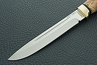 Нож Финка-3 карельская береза, elmax, латунь : фото 3