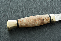 Нож Финка-3 карельская береза, elmax, латунь : фото 5