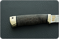 Нож Бекас стабилизированная карельская береза, cpr, латунь : фото 4