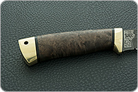 Нож Бекас стабилизированная карельская береза, 100х13м, латунь : фото 3