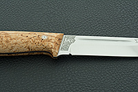 Нож Бекас ЦМ накладки стабилизированная карельская береза, d2, цельнометаллический : фото 6