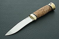 Нож Шаман-2 стабилизированная карельская береза, elmax, латунь : фото 2