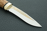Нож Шаман-2 стабилизированная карельская береза, elmax, латунь : фото 4