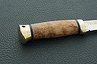 Нож Шаман-2 стабилизированная карельская береза, elmax, латунь : фото 5