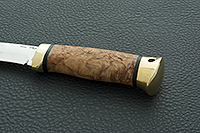 Нож Шаман-2 стабилизированная карельская береза, elmax, латунь : фото 6