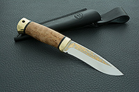 Нож Шаман-2 стабилизированная карельская береза, elmax, латунь : фото 10