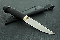 Нож Хаски граб - черное дерево, 100х13м, латунь : фото 10