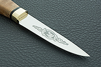 Кухонный нож Овощной малый карельская береза, elmax, латунь : фото 4