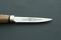 Кухонный нож Овощной малый карельская береза, elmax, латунь : фото 9