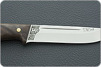 Нож Бекас ЦМ накладки орех, aus-8, цельнометаллический : фото 4