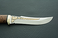 Нож Клык стабилизированная карельская береза, n690, латунь : фото 5