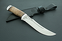 Нож Клык стабилизированная карельская береза, 95х18, алюминий : фото 10