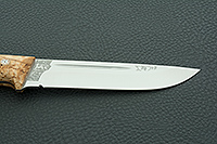 Нож Бекас ЦМ накладки стабилизированная карельская береза, elmax, цельнометаллический : фото 5