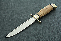 Нож Финка-2 Вача карельская береза, elmax, латунь : фото 2