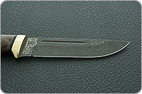 Нож Бекас стабилизированная карельская береза, elmax, латунь : фото 4