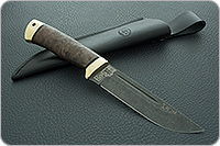 Нож Бекас стабилизированная карельская береза, elmax, латунь : фото 6