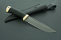 Нож Бекас наборная кожа, rwl-34, латунь : фото 9