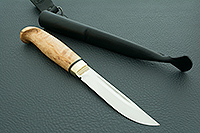 Нож Финка-Лаппи карельская береза, elmax, латунь : фото 10