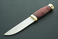 Нож Следопыт кап березовый стабилизированный, 95х18, латунь : фото 2