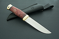 Нож Следопыт кап березовый стабилизированный, 95х18, латунь : фото 8