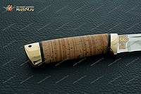 Нож Бекас береста, elmax, латунь : фото 3