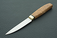 Кухонный нож Овощной малый стабилизированная карельская береза, k390, латунь : фото 2