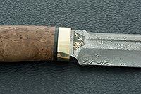 Нож Селигер стабилизированная карельская береза, zdi-1016, латунь : фото 8