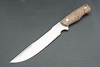 Нож Рифей накладки стабилизированный ореховый кап, n690, цельнометаллический : фото 2