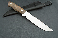 Нож Рифей накладки стабилизированный ореховый кап, n690, цельнометаллический : фото 9