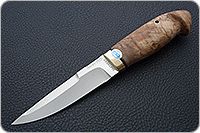 Нож Хаски карельская береза, 100х13м, латунь : фото 2