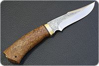 Нож Хазар карельская береза, 95х18, латунь : фото 2
